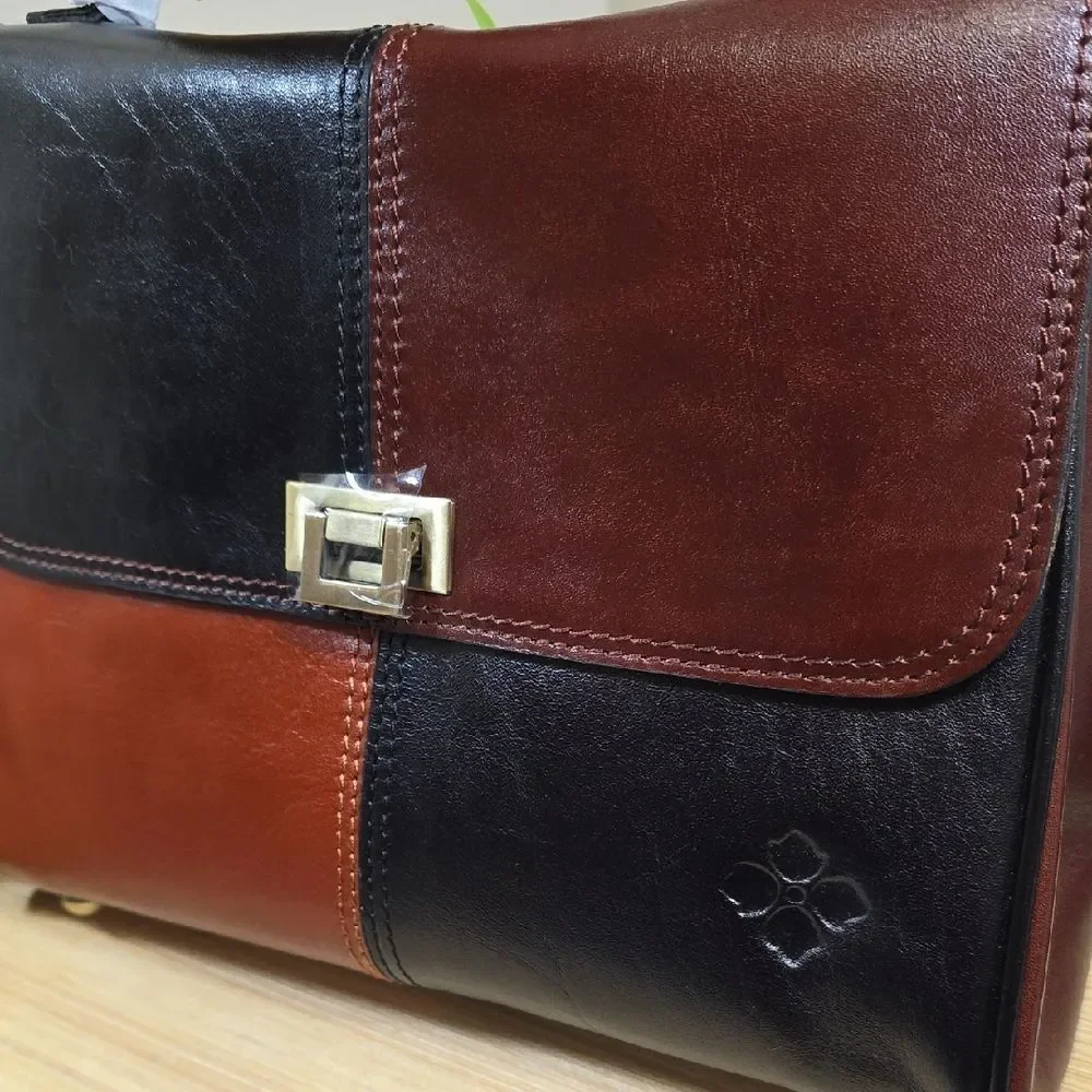 Patricia Nash Color Block Leather Briefcase Satchel – NEW WITH TAGS